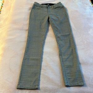 Benjamin Black gray and brown plaid slim skinny stretch pants size 30X32